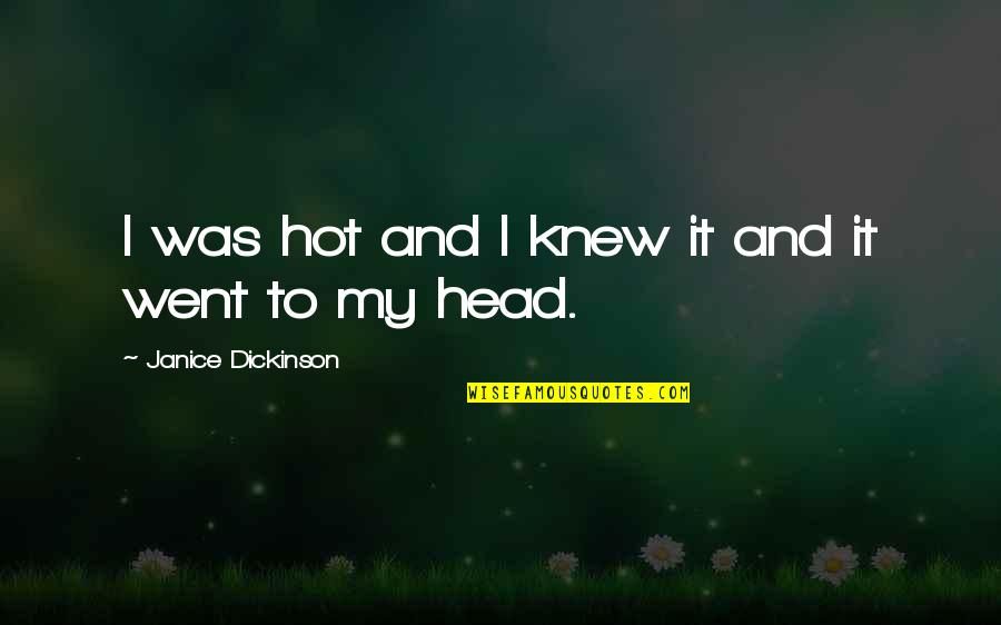 Anti Imperialism Movement Quotes By Janice Dickinson: I was hot and I knew it and Anti Imperialism Movement Quotes By Janice Dickinson: I was hot and I knew it and