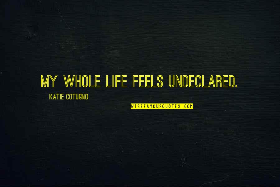 Anti Mendicancy Quotes By Katie Cotugno: My whole life feels undeclared. Anti Mendicancy Quotes By Katie Cotugno: My whole life feels undeclared.