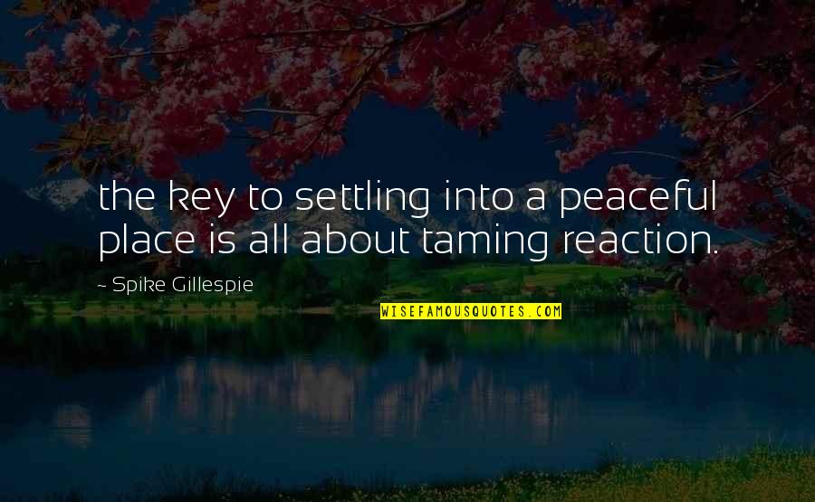 Anti Narcissist Quotes By Spike Gillespie: the key to settling into a peaceful place