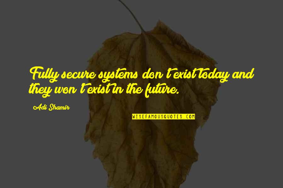 Anti Poaching Quotes By Adi Shamir: Fully secure systems don't exist today and they