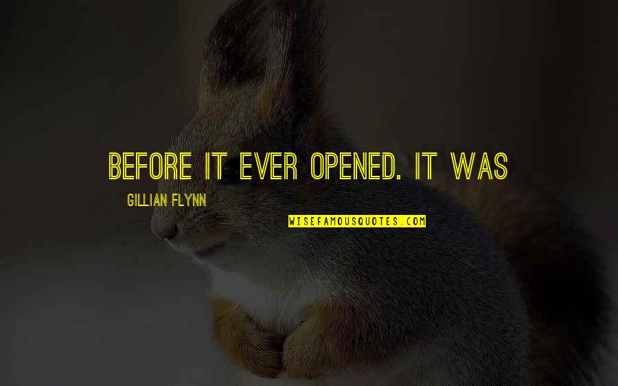 Anti Right Wing Quotes By Gillian Flynn: before it ever opened. It was