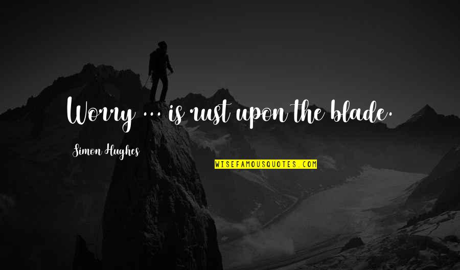 Anti Royalty Quotes By Simon Hughes: Worry ... is rust upon the blade.