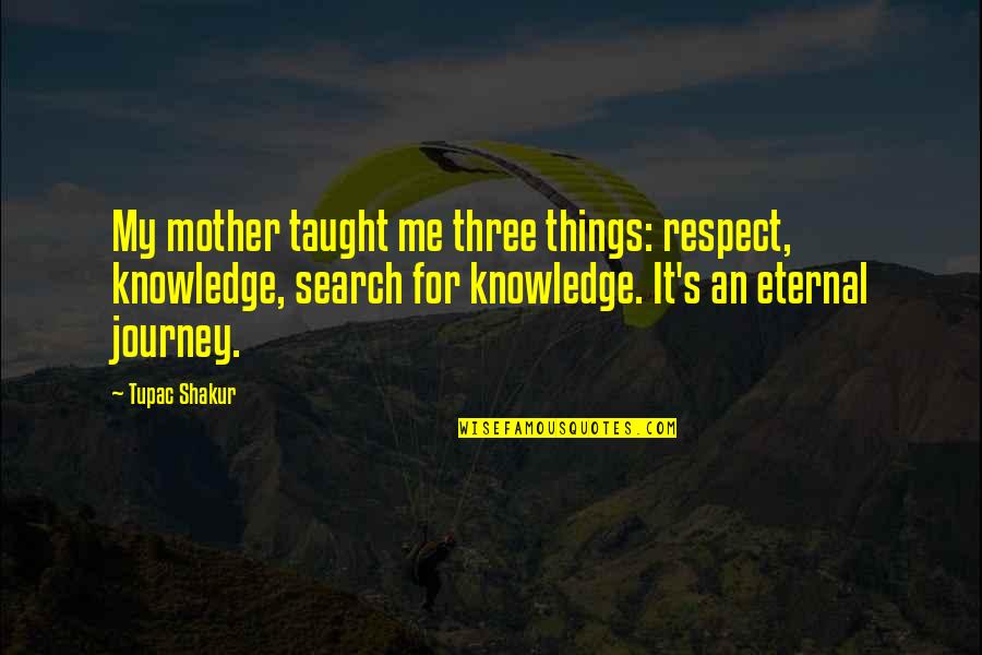 Anti Semite Mean Quotes By Tupac Shakur: My mother taught me three things: respect, knowledge,