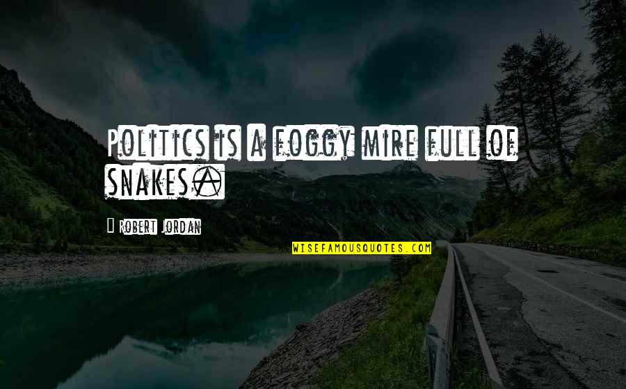 Anti Smoking Campaign Quotes By Robert Jordan: Politics is a foggy mire full of snakes.