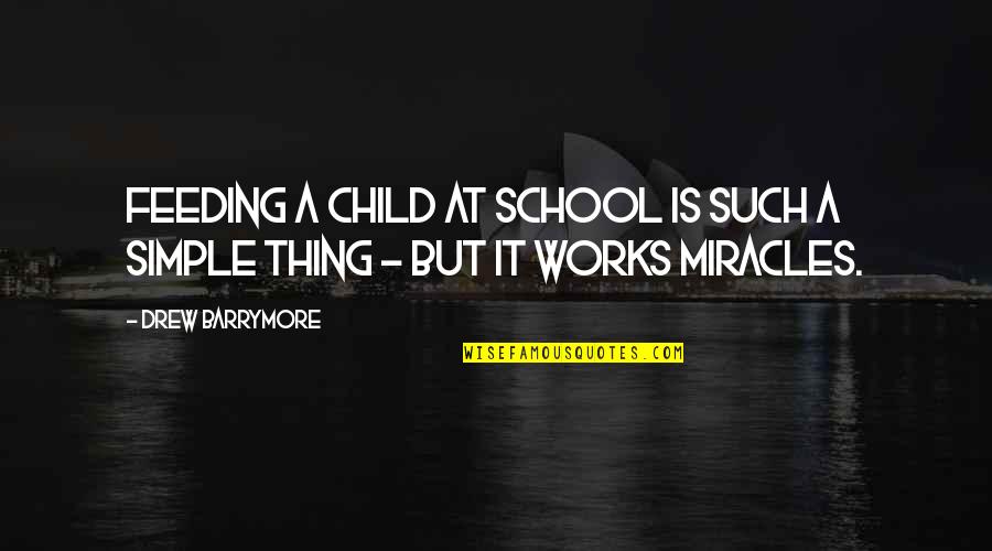 Anti Wrinkle Miracle Quotes By Drew Barrymore: Feeding a child at school is such a