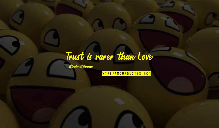 Antiabsolutist Quotes By Nicole Williams: Trust is rarer than Love.