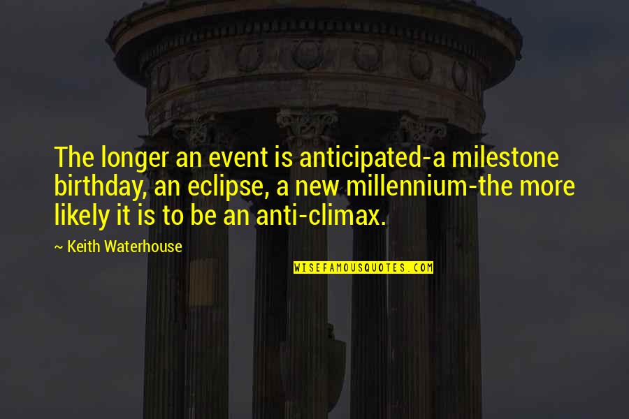 Anticipated Birthday Quotes By Keith Waterhouse: The longer an event is anticipated-a milestone birthday,