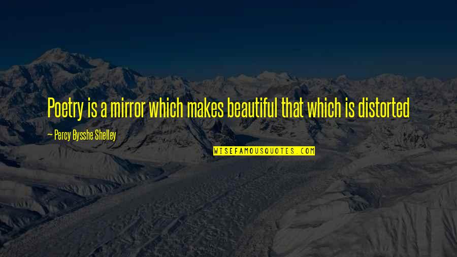 Antickly Quotes By Percy Bysshe Shelley: Poetry is a mirror which makes beautiful that