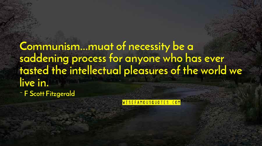 Anticommunism Quotes By F Scott Fitzgerald: Communism...muat of necessity be a saddening process for