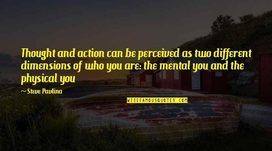 Antinomical Quotes By Steve Pavlina: Thought and action can be perceived as two