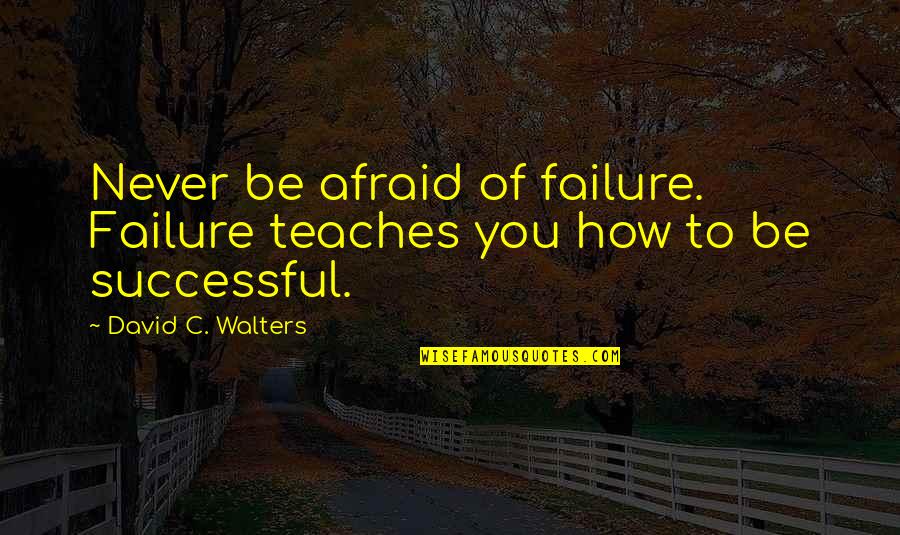 Antinoos Quotes By David C. Walters: Never be afraid of failure. Failure teaches you