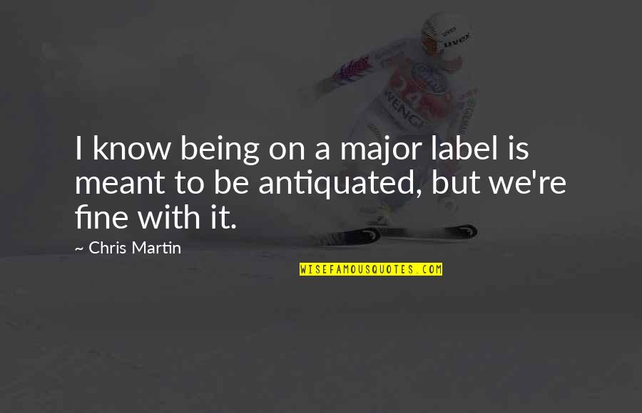 Antiquated's Quotes By Chris Martin: I know being on a major label is