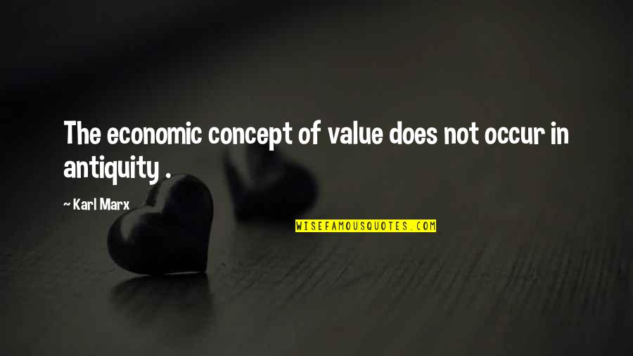 Antiquity Quotes By Karl Marx: The economic concept of value does not occur