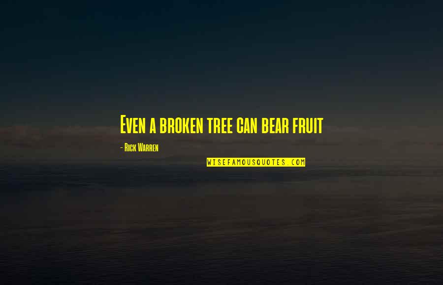Antistatic Quotes By Rick Warren: Even a broken tree can bear fruit