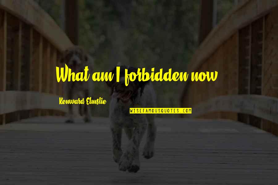 Antisystem Quotes By Kenward Elmslie: What am I forbidden now?