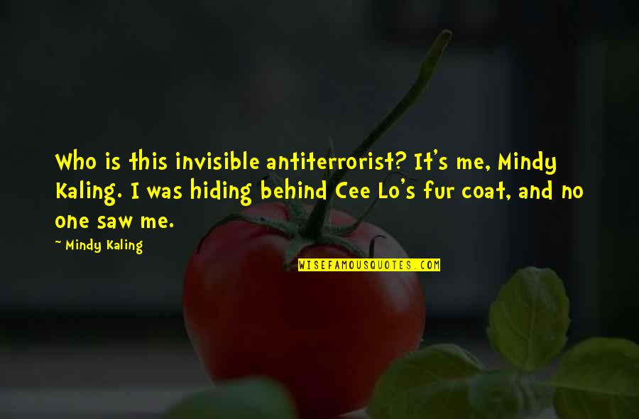 Antiterrorist Quotes By Mindy Kaling: Who is this invisible antiterrorist? It's me, Mindy