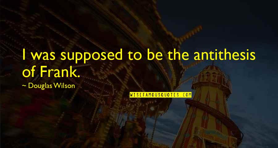 Antithesis Quotes By Douglas Wilson: I was supposed to be the antithesis of