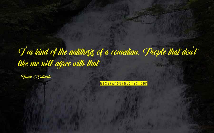 Antithesis Quotes By Frank Caliendo: I'm kind of the antithesis of a comedian.