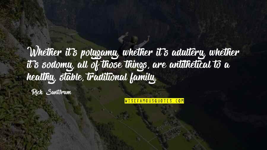 Antithetical Quotes By Rick Santorum: Whether it's polygamy, whether it's adultery, whether it's