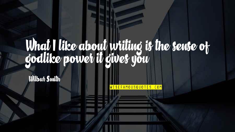 Antoaneta Mueller Quotes By Wilbur Smith: What I like about writing is the sense