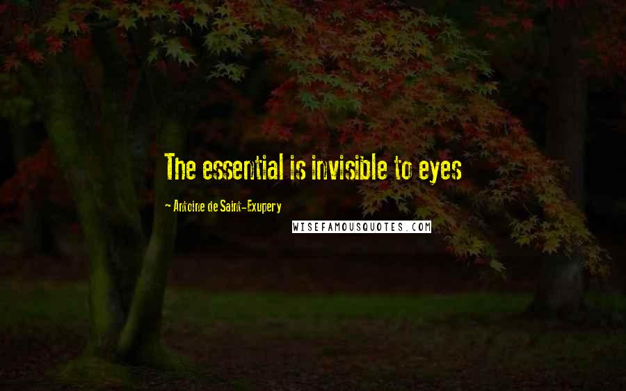 Antoine De Saint-Exupery quotes: The essential is invisible to eyes