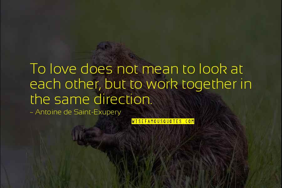 Antoine Quotes By Antoine De Saint-Exupery: To love does not mean to look at
