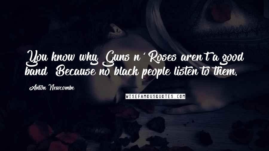 Anton Newcombe quotes: You know why Guns n' Roses aren't a good band? Because no black people listen to them.