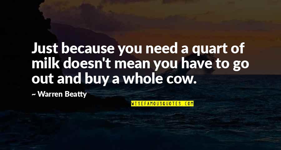 Antonellis Deli Quotes By Warren Beatty: Just because you need a quart of milk Antonellis Deli Quotes By Warren Beatty: Just because you need a quart of milk
