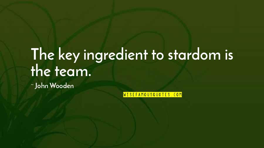 Antoni Gaud Quotes By John Wooden: The key ingredient to stardom is the team. Antoni Gaud Quotes By John Wooden: The key ingredient to stardom is the team.