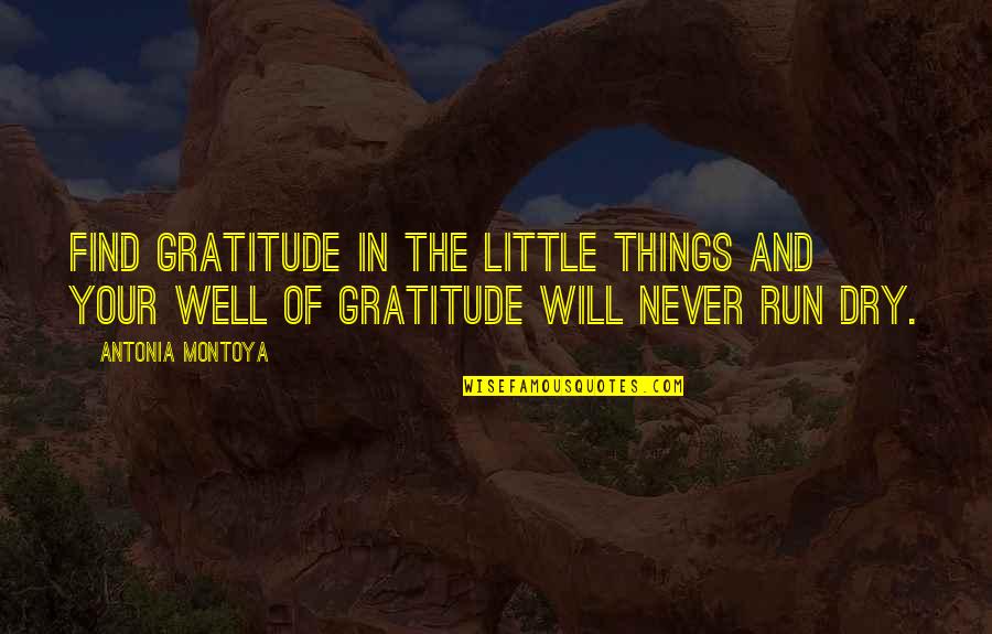 Antonia Quotes By Antonia Montoya: Find gratitude in the little things and your