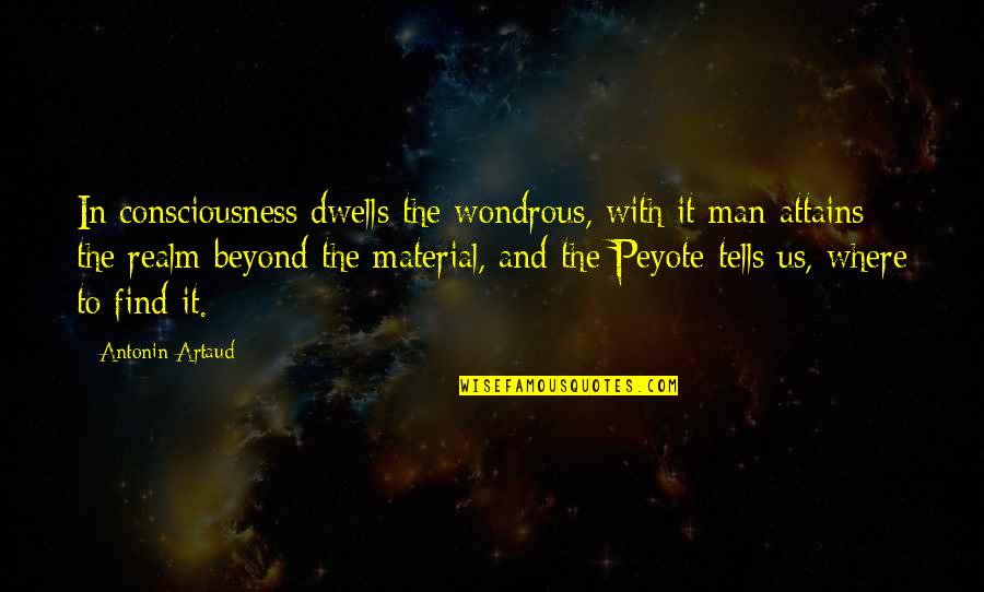 Antonin Artaud Quotes By Antonin Artaud: In consciousness dwells the wondrous, with it man