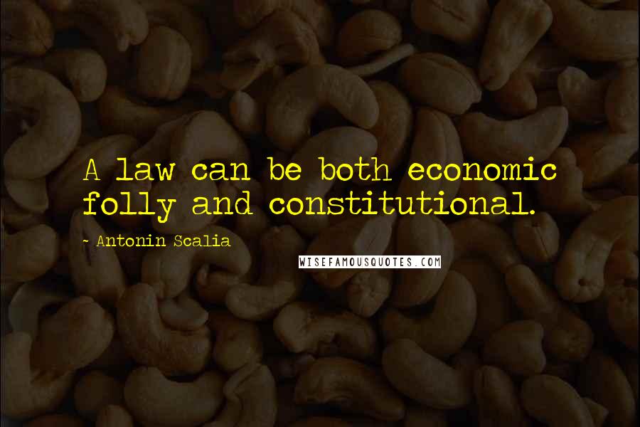 Antonin Scalia quotes: A law can be both economic folly and constitutional.