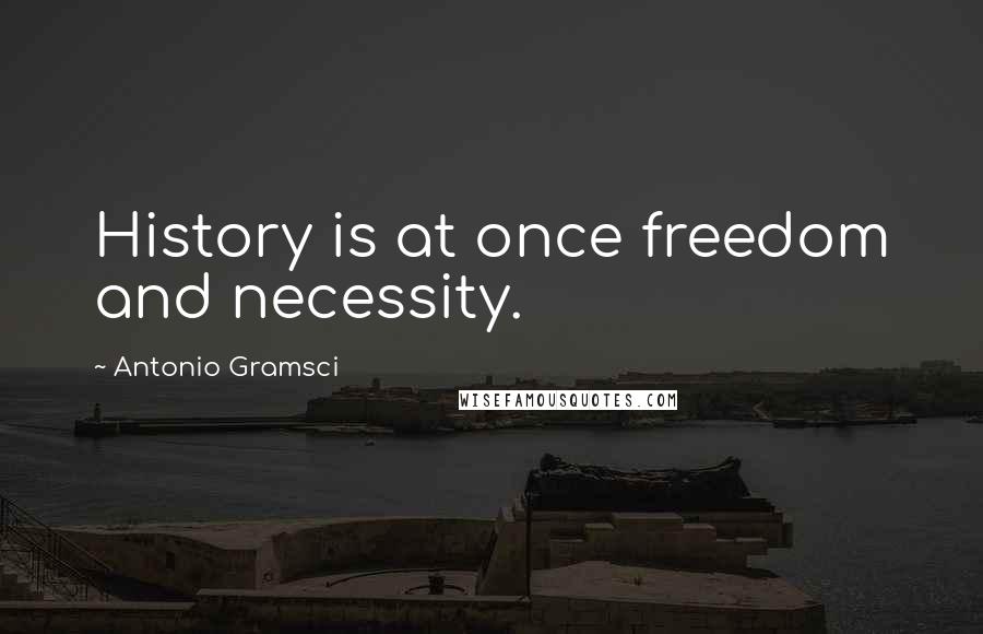 Antonio Gramsci quotes: History is at once freedom and necessity.