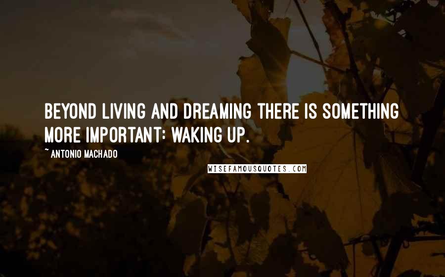 Antonio Machado quotes: Beyond living and dreaming there is something more important: waking up.