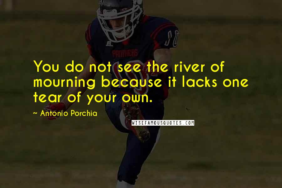 Antonio Porchia quotes: You do not see the river of mourning because it lacks one tear of your own.