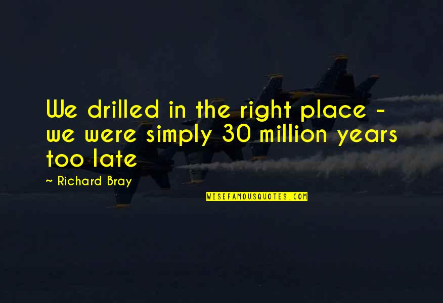 Antonionis The Passenger Quotes By Richard Bray: We drilled in the right place - we