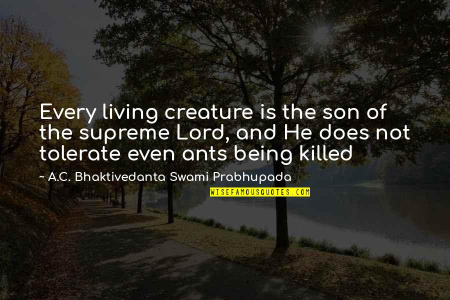 Ants Quotes By A.C. Bhaktivedanta Swami Prabhupada: Every living creature is the son of the