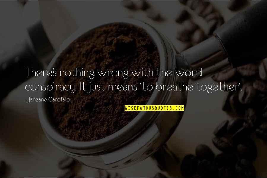 Antwanette Jacobs Quotes By Janeane Garofalo: There's nothing wrong with the word conspiracy. It Antwanette Jacobs Quotes By Janeane Garofalo: There's nothing wrong with the word conspiracy. It