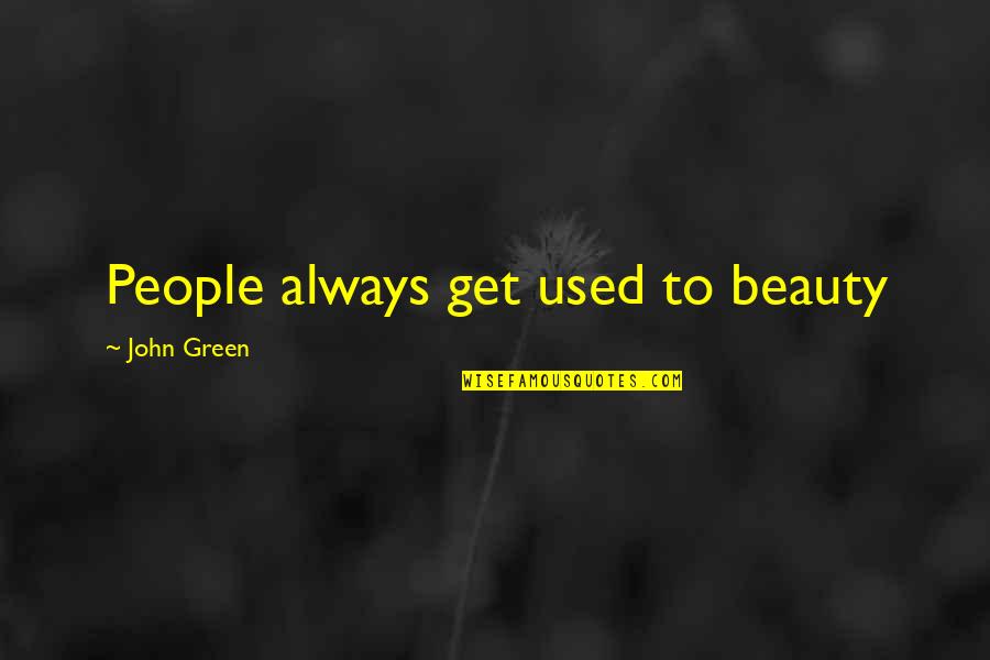 Antypas Wealth Quotes By John Green: People always get used to beauty