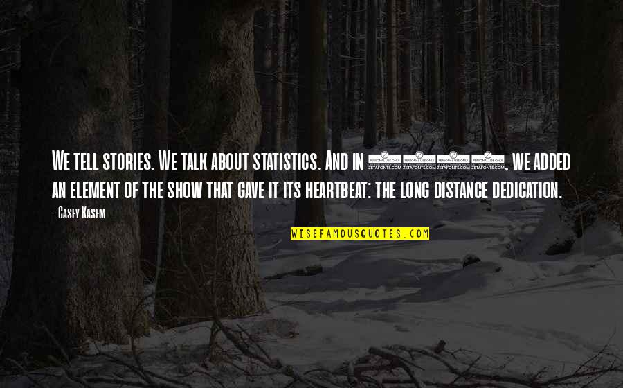 Anushka Sharma Funny Quotes By Casey Kasem: We tell stories. We talk about statistics. And Anushka Sharma Funny Quotes By Casey Kasem: We tell stories. We talk about statistics. And