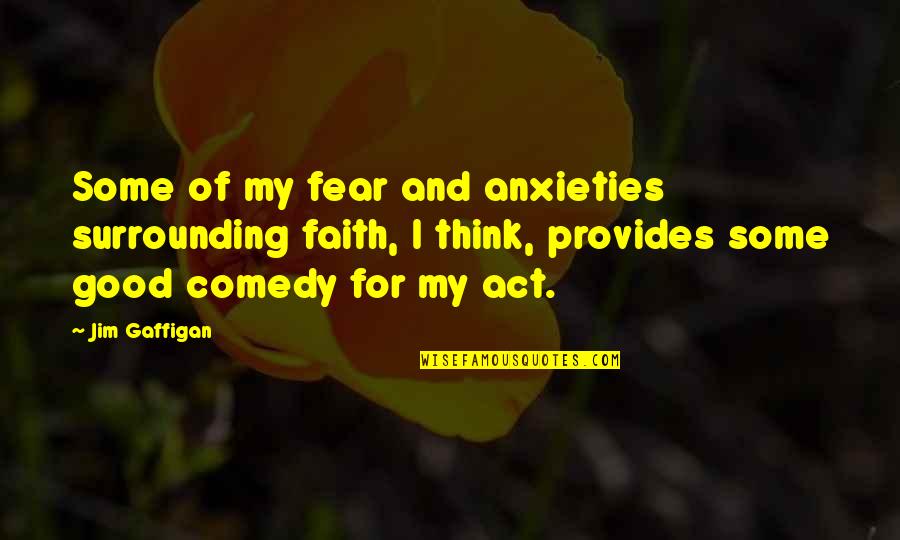 Anxieties Quotes By Jim Gaffigan: Some of my fear and anxieties surrounding faith,