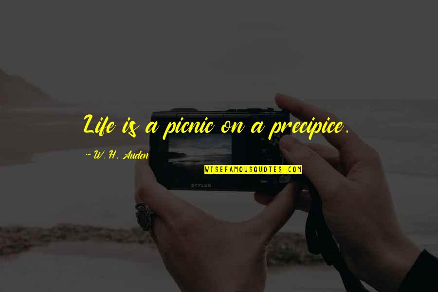 Anxiety Helping Quotes By W. H. Auden: Life is a picnic on a precipice.