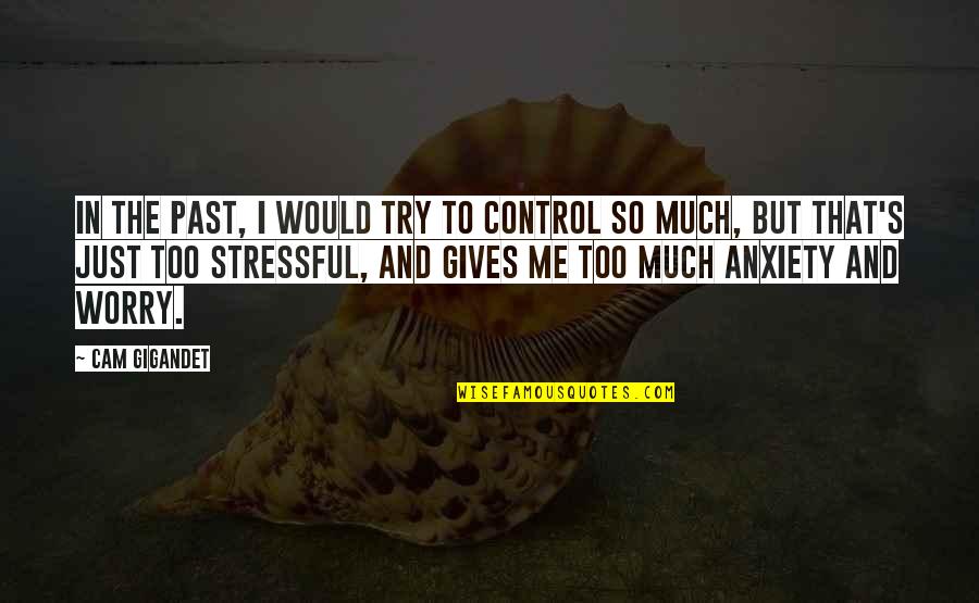 Anxiety's Quotes By Cam Gigandet: In the past, I would try to control