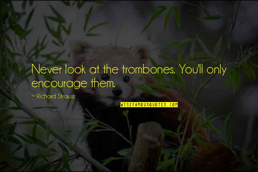 Anxiolytic Quotes By Richard Strauss: Never look at the trombones. You'll only encourage