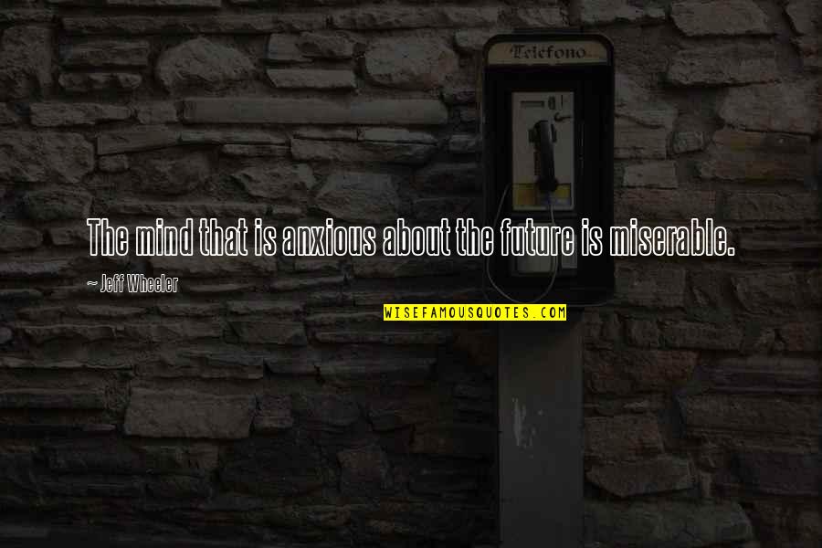Anxious Mind Quotes By Jeff Wheeler: The mind that is anxious about the future
