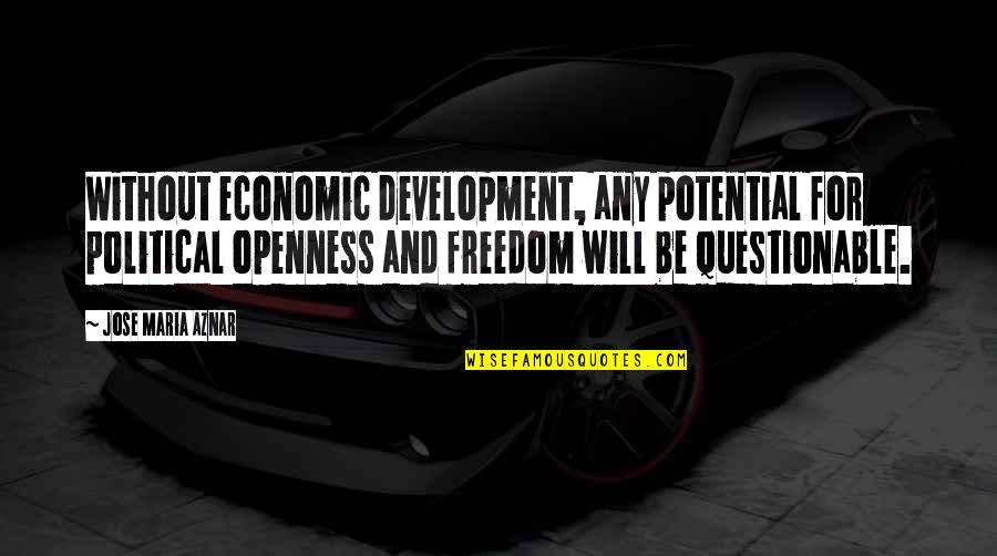 Anxious Mind Quotes By Jose Maria Aznar: Without economic development, any potential for political openness