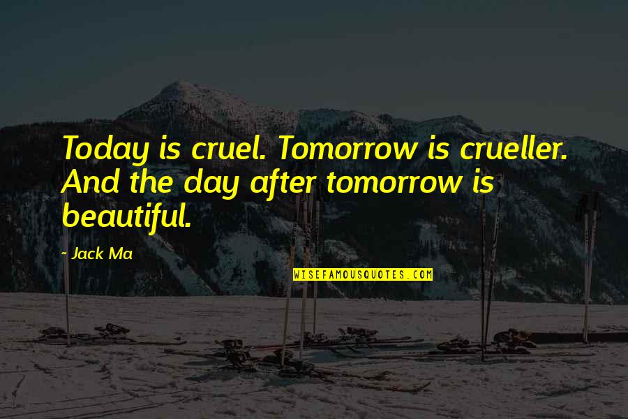 Any Day Now Memorable Quotes By Jack Ma: Today is cruel. Tomorrow is crueller. And the