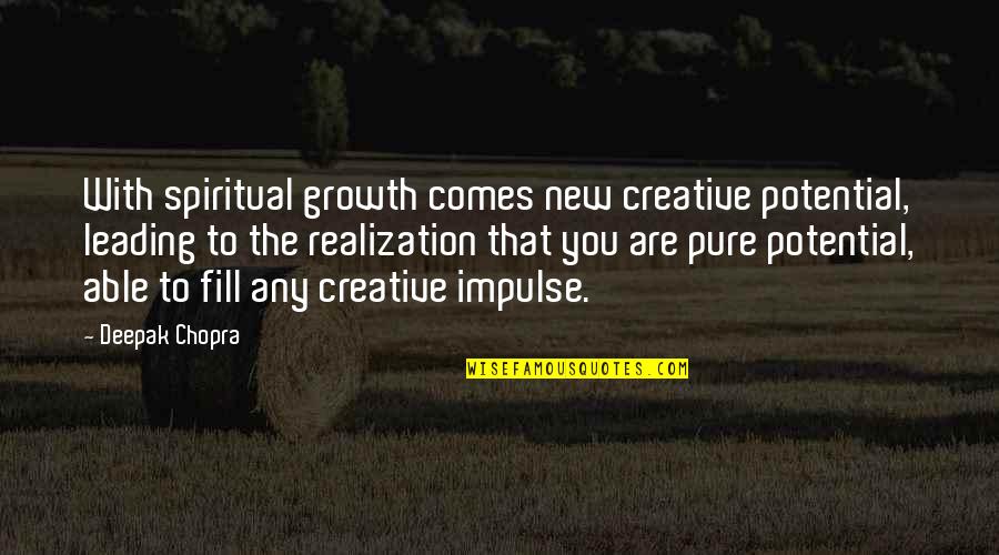 Any Quotes By Deepak Chopra: With spiritual growth comes new creative potential, leading