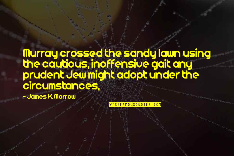 Any Quotes By James K. Morrow: Murray crossed the sandy lawn using the cautious,