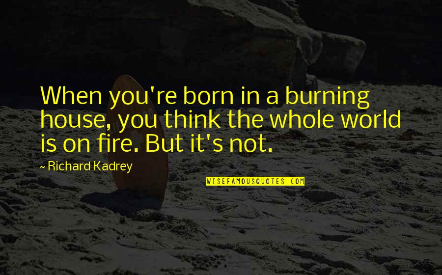 Any123 Quotes By Richard Kadrey: When you're born in a burning house, you Any123 Quotes By Richard Kadrey: When you're born in a burning house, you